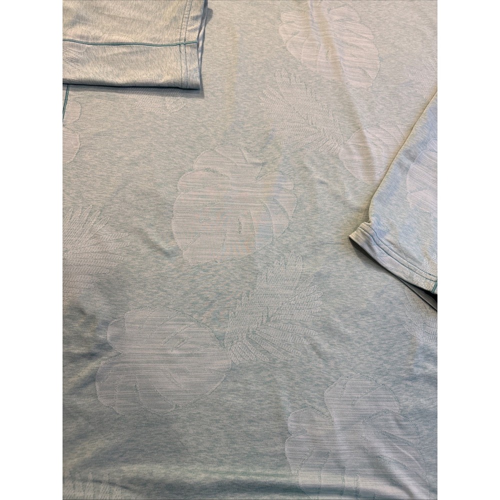Tommy Bahama Sea Glass Green Island Zone Palm Coast Quarter Zip LightwtMen's XLT - Picture 4 of 9
